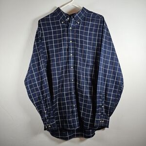 Jos. A. Bank Navy Plaid Button-Down Shirt